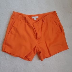 Banana Republic Linen/Cotton Belted Shorts Orange
